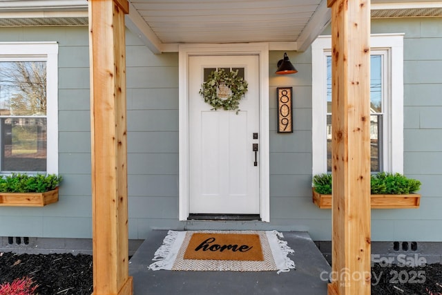 view of doorway to property