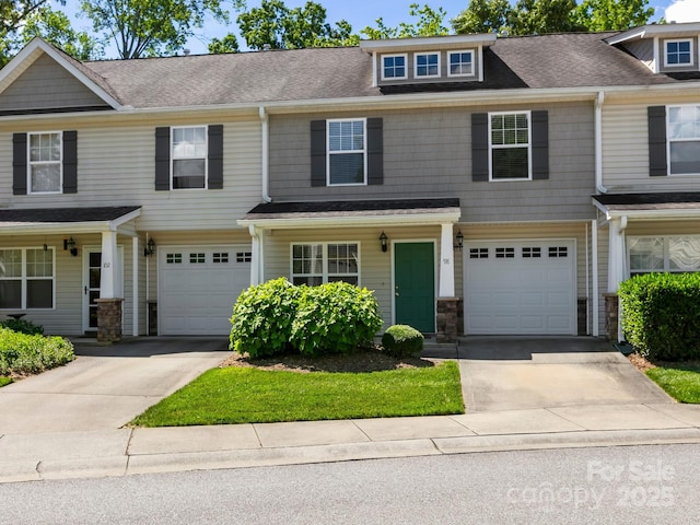 view of property featuring a garage