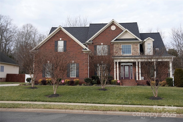 view of front of house featuring a front yard