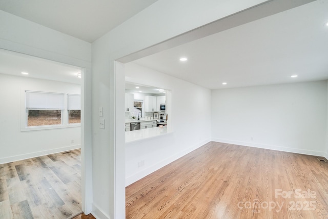 interior space featuring light wood-type flooring