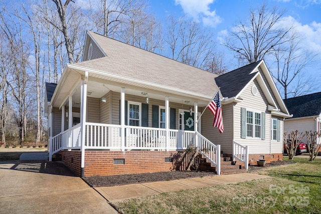 view of front of home with a porch