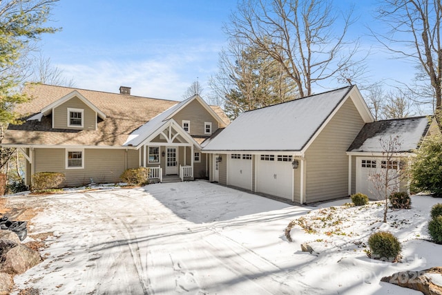 front of property with a garage