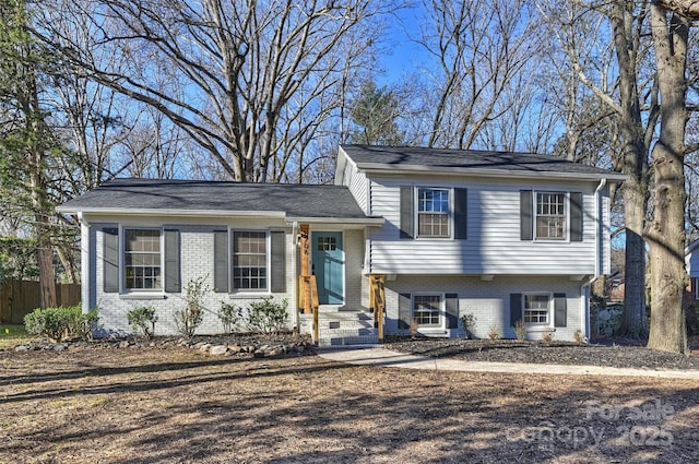 view of split level home