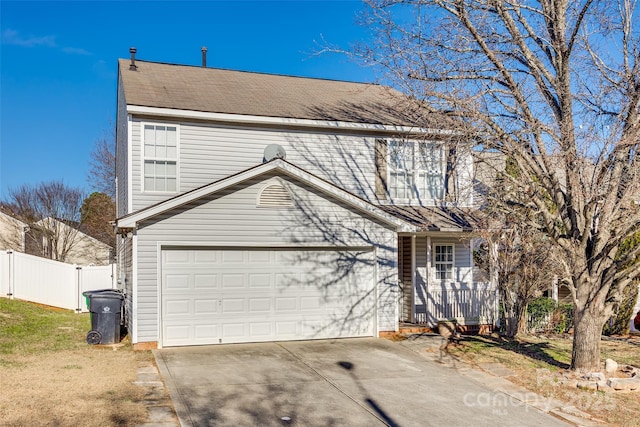 view of front property featuring a garage