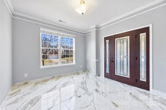 foyer with crown molding