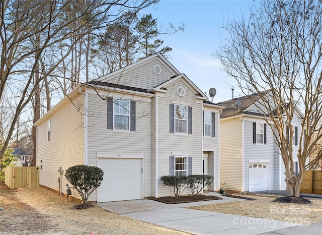 view of front facade with a garage