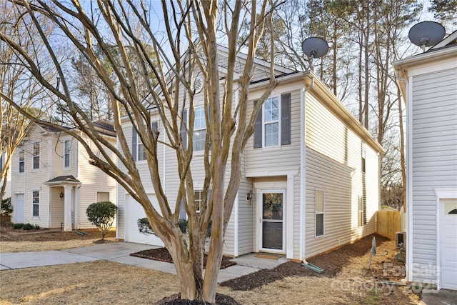 view of front of home with a garage