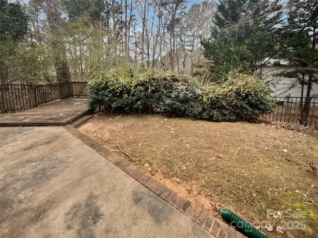 view of yard with a deck