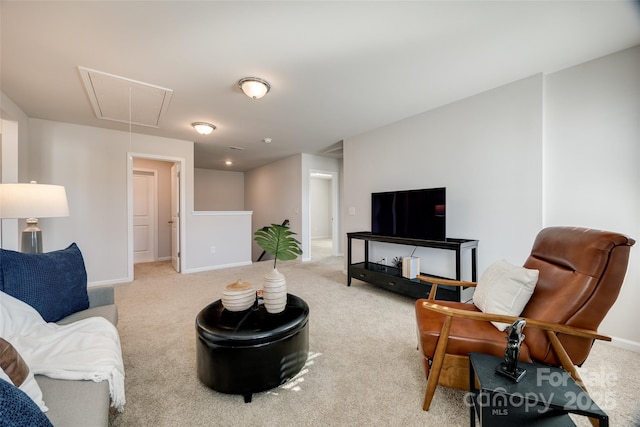 living room with carpet floors