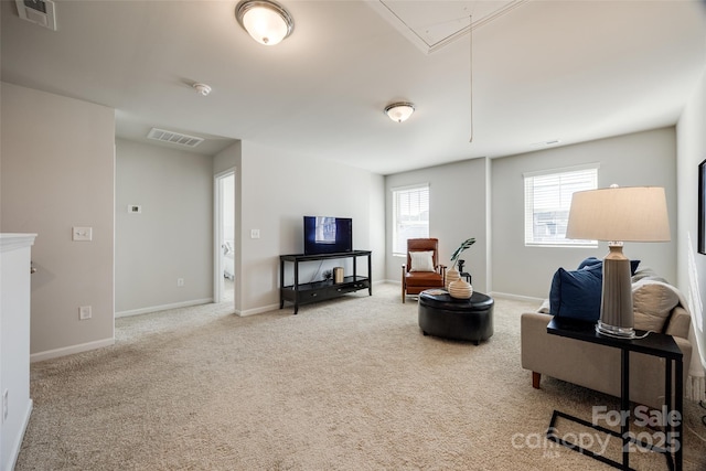 sitting room with carpet