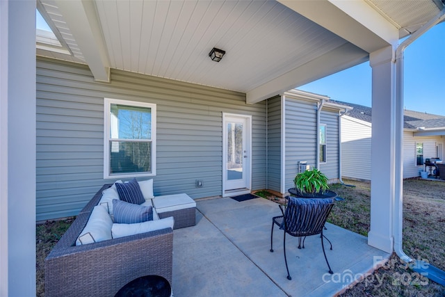 view of patio featuring grilling area and an outdoor living space