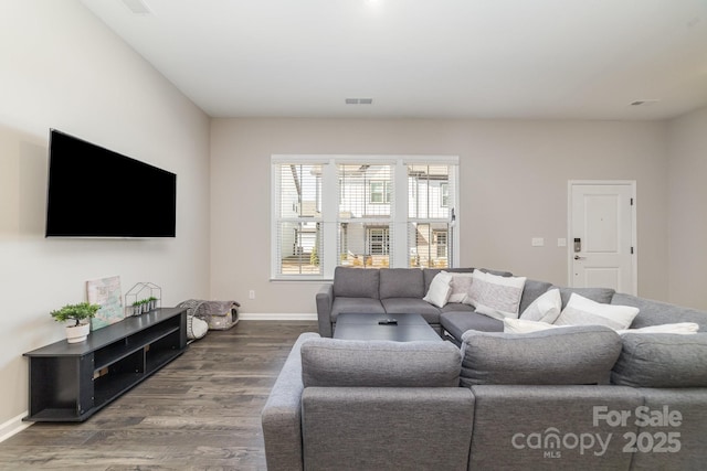 living room featuring hardwood / wood-style flooring