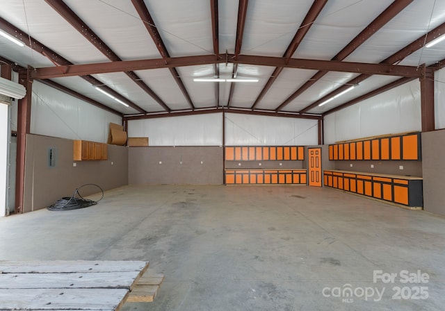 garage with metal wall
