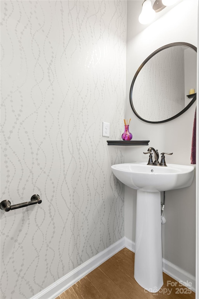 bathroom featuring hardwood / wood-style flooring