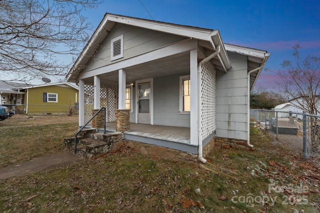 bungalow-style home featuring a porch