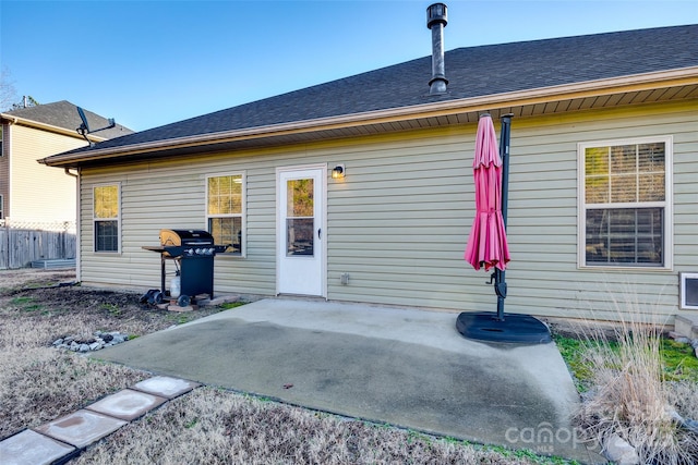 back of property with a patio area