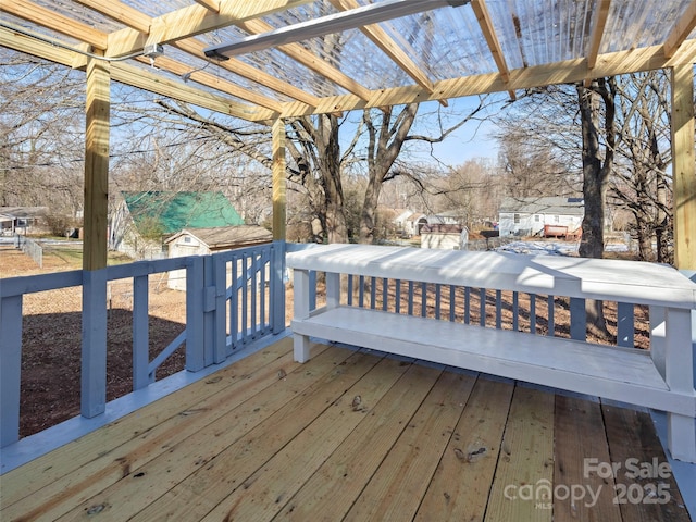 deck with a pergola