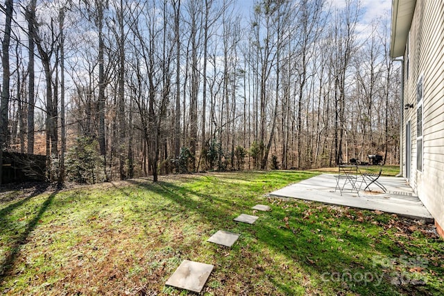 view of yard with a patio