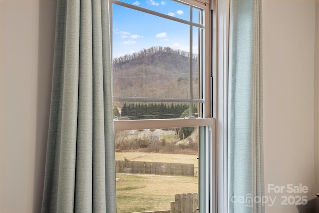 interior details with a mountain view