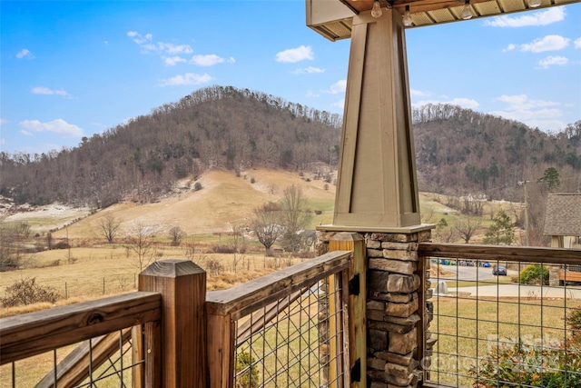 view of mountain feature featuring a rural view