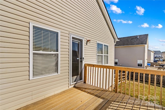 deck featuring a yard