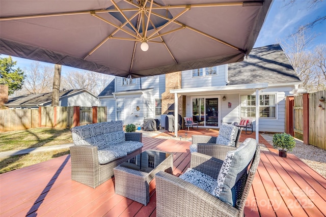 view of wooden deck