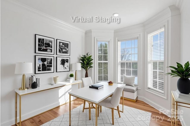 5774 Crown Ter, Hickory, NC 28601 - office space featuring plenty of natural light, crown molding, light wood-type flooring, and baseboards