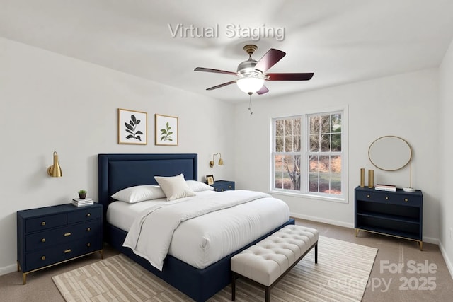 5774 Crown Ter, Hickory, NC 28601 - bedroom with light colored carpet, baseboards, and a ceiling fan