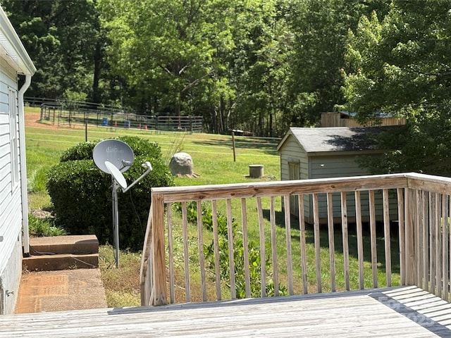 311 Coopers Gap Rd, Rutherfordton, NC 28139 - wooden terrace with an outdoor structure and a storage unit