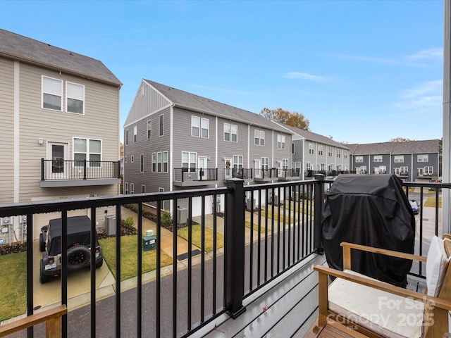 balcony with area for grilling