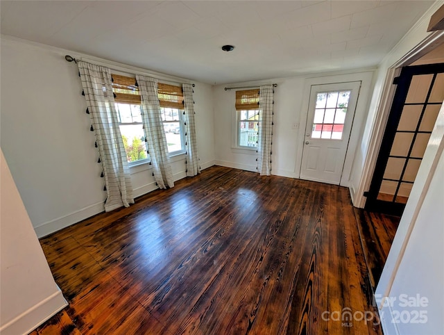 foyer featuring dark hardwood / wood-style floors