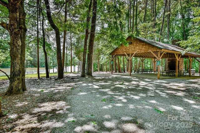 view of community with a gazebo