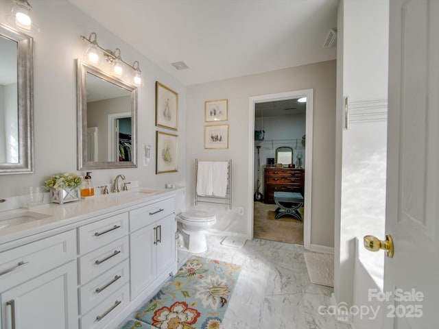 bathroom with vanity and toilet