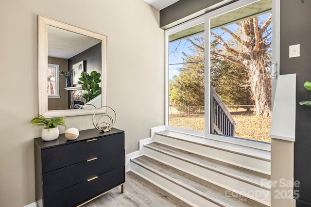 doorway to outside featuring hardwood / wood-style floors