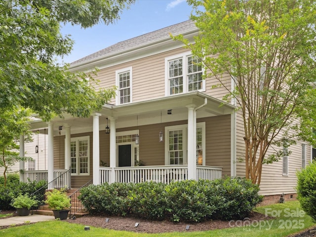 view of front facade with covered porch