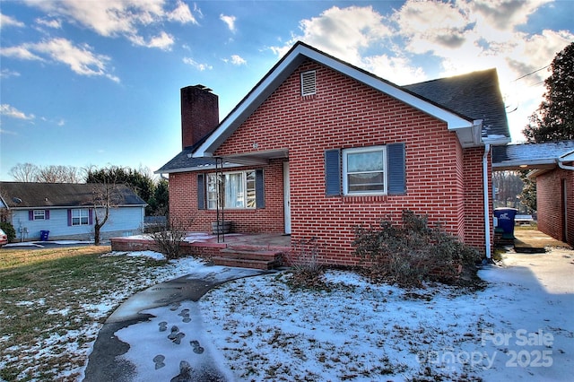 view of snow covered exterior