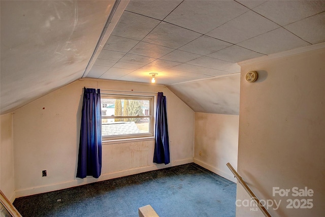 additional living space with carpet floors and lofted ceiling