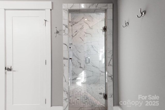 bathroom featuring walk in shower