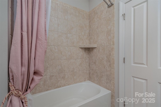 bathroom featuring shower / bath combination with curtain