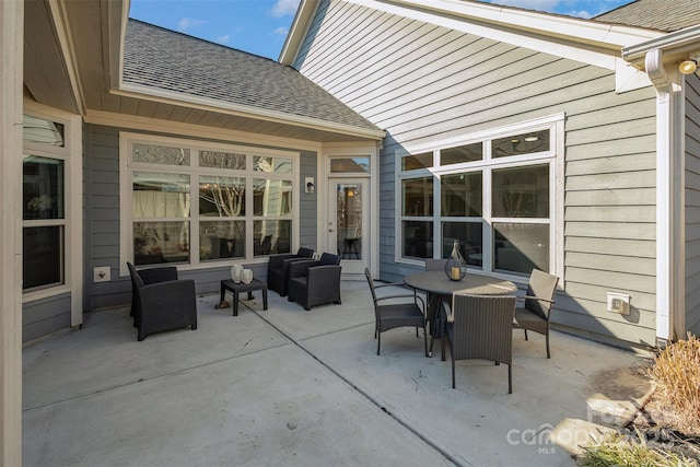 view of patio / terrace featuring an outdoor living space