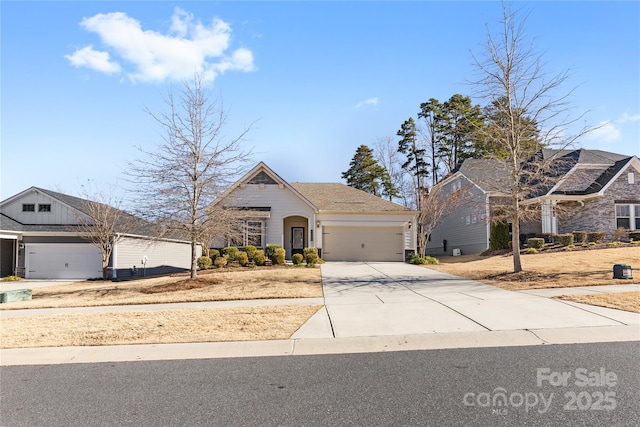 view of front property with a garage