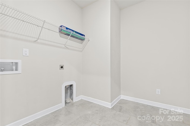 9307 Dufaux Dr, Charlotte, NC 28278 - laundry area with baseboards, laundry area, electric dryer hookup, and hookup for a washing machine