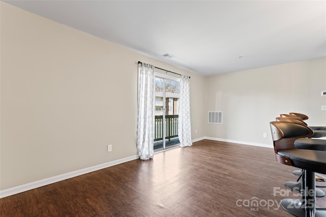 office area featuring dark hardwood / wood-style floors