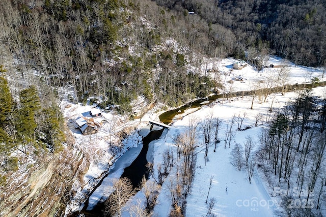 view of snowy aerial view