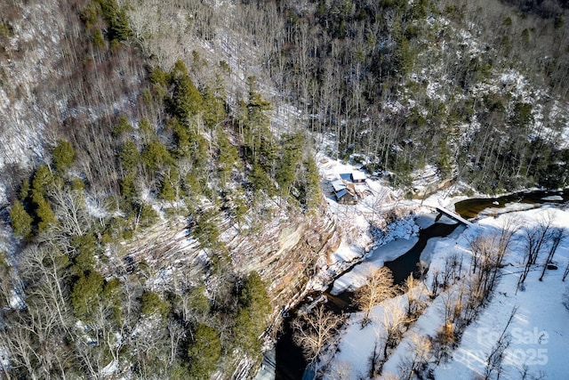 view of snowy aerial view