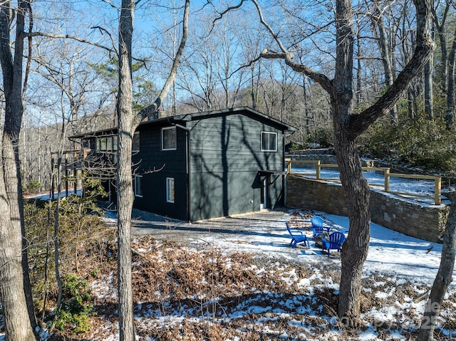 view of snow covered structure