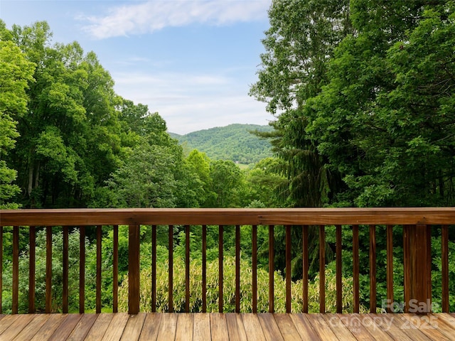 15 Breckenridge Dr, Fairview, NC 28730 - wooden terrace with a view of trees and a mountain view