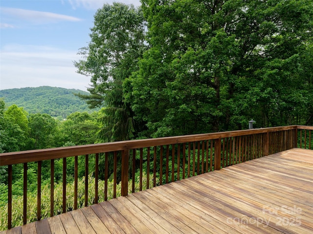 15 Breckenridge Dr, Fairview, NC 28730 - wooden deck with a wooded view