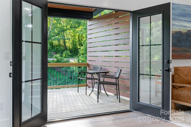 entryway featuring hardwood / wood-style floors