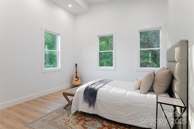 bedroom featuring light hardwood / wood-style floors